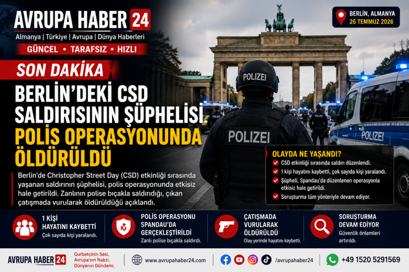 Berlin’deki CSD Saldırısının Şüphelisi Polis Operasyonunda Öldürüldü