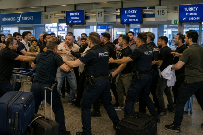 Almanya’da Havalimanında Türkiye Uçağı Öncesi Kavga
