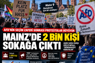 MAINZ’DE AFD’YE KARŞI PROTESTO: 2 BİN KİŞİ SOKAĞA ÇIKTI